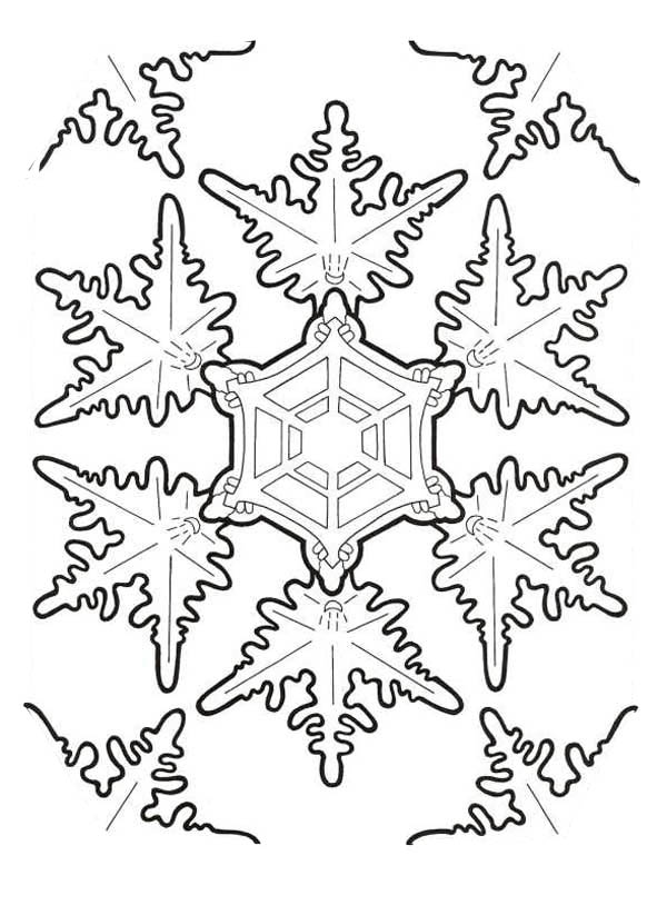 Snowflakes, : Amazing Christmas Snowflakes Coloring Page
