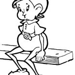 Elf, An Elf Sitting On Bench Coloring Page: An Elf Sitting on Bench Coloring Page