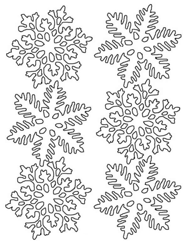 Snowflakes, : Flower Snowflakes Coloring Page