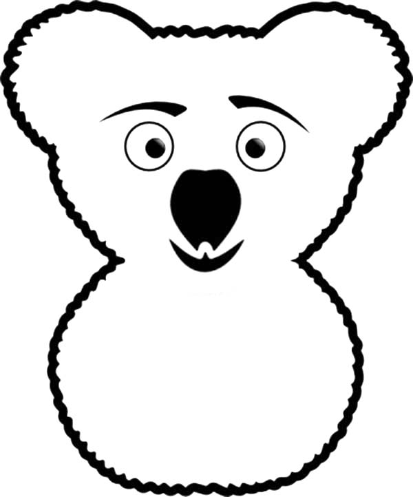 Koala Bear, : Funny Koala Bear Coloring Page
