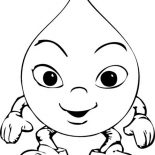 Raindrop, Funny Raindrop Coloring Page: Funny Raindrop Coloring Page