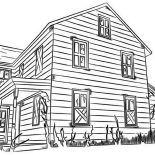 House, House Made From Wood In Houses Coloring Page: House Made from Wood in Houses Coloring Page