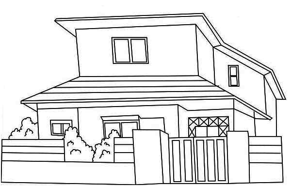 House, : Japan Common Houses Coloring Page