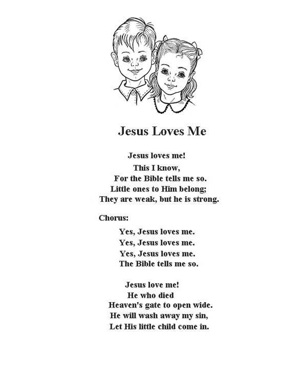 Jesus Loves Me, : Jesus Love Me Song Coloring Page