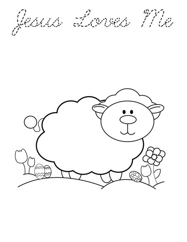 Jesus Loves Me, : Jesus Love Me and Animals too Coloring Page