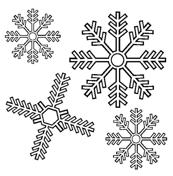 Snowflakes, : Lovely Snowflakes Coloring Page