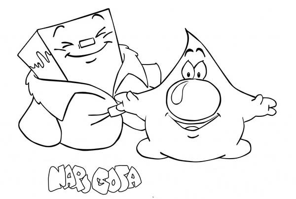 Raindrop, : Raindrop and Mr Ice Cold Coloring Page