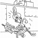 Krusty Krab, SquidWard Destroy Wheel Steer In Krusty Krab Coloring Page: SquidWard Destroy Wheel Steer in Krusty Krab Coloring Page