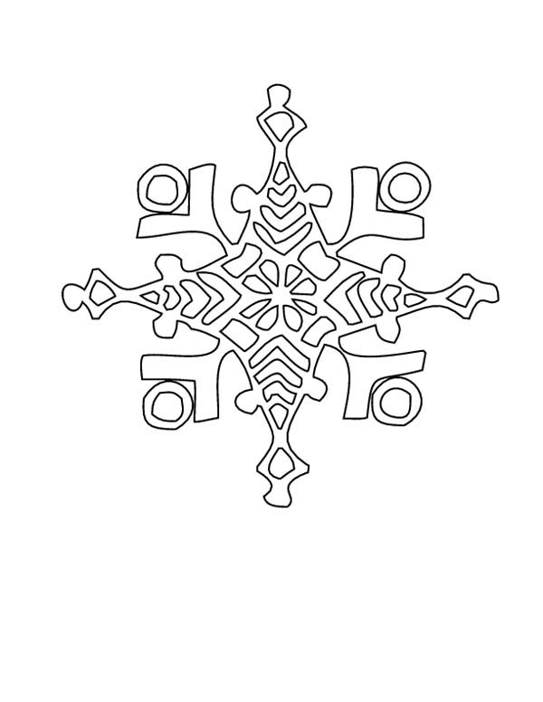 Snowflakes, : Winter Snowflakes Coloring Page