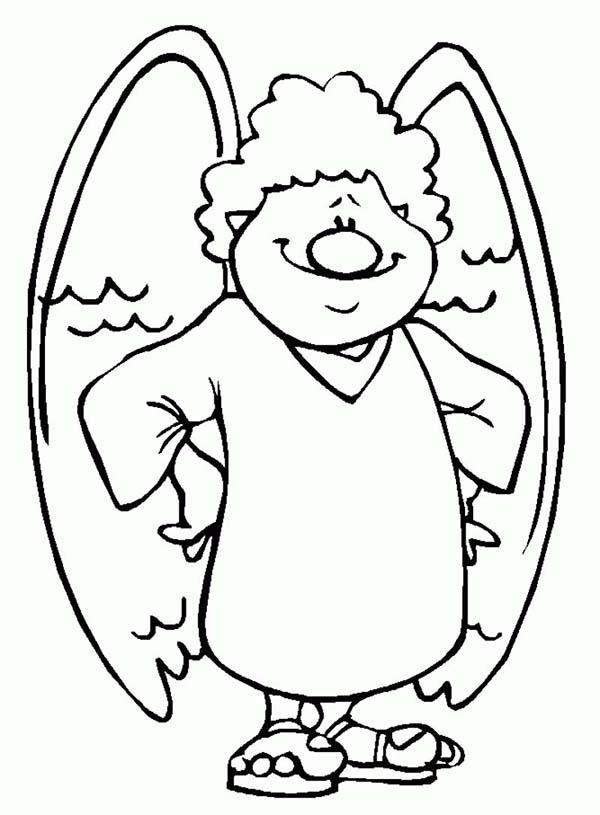 Angels, : Angels with Big Nose Coloring Page