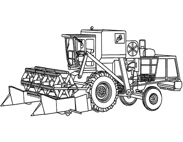 Digger, : Awesome Drawing of a Digger Coloring Page
