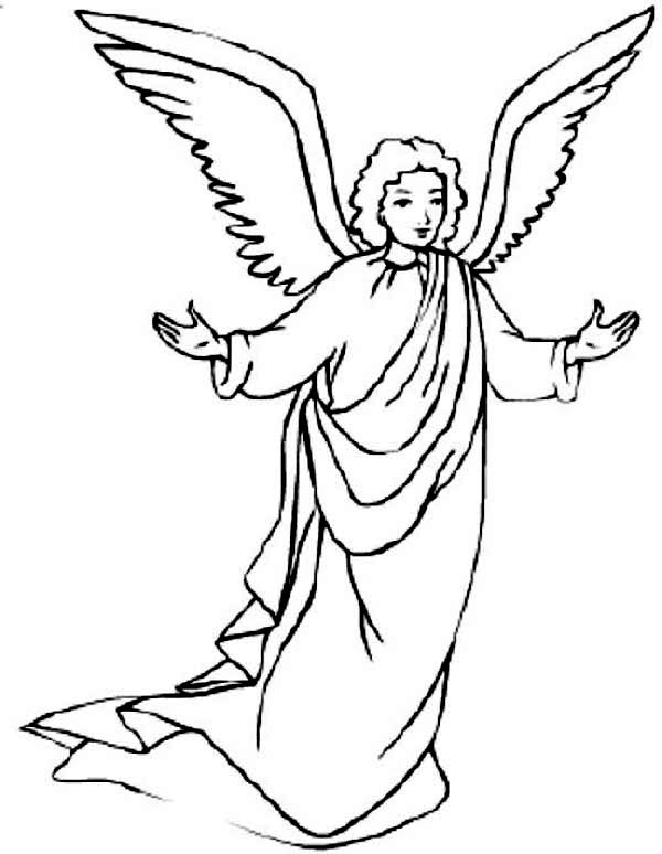 Angels, : Awesome Picture of Angels Coloring Page