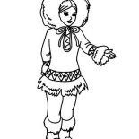 Eskimo, Awesome Picture Of An Eskimo Coloring Page: Awesome Picture of an Eskimo Coloring Page