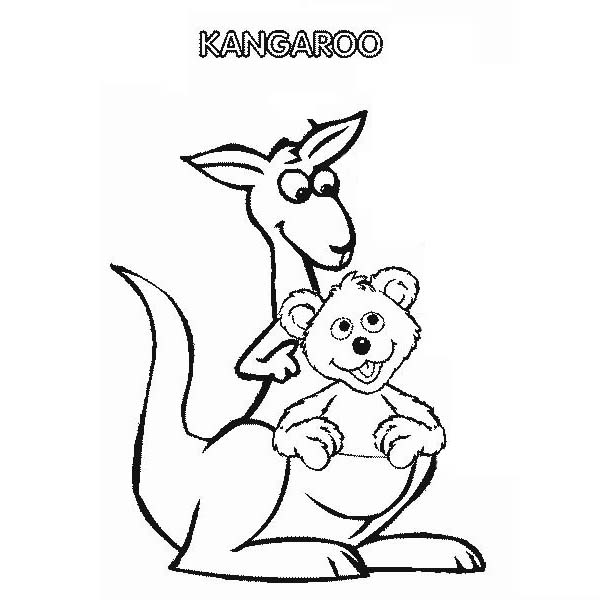 Sesame Street, : Baby Bear with Kangaroo in Sesame Street Coloring Page