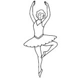 Ballerina, Ballerina Dancing On Her Toe Coloring Page: Ballerina Dancing on Her Toe Coloring Page