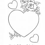 Hearts & Roses, Beautiful Hearts And Roses Coloring Page: Beautiful Hearts and Roses Coloring Page