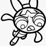 The Powerpuff Girls, Blossom Punch The Enemy In The Powerpuff Girls Coloring Page: Blossom Punch the Enemy in The Powerpuff Girls Coloring Page