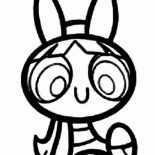 The Powerpuff Girls, Blossom Is Smiling In The Powerpuff Girls Coloring Page: Blossom is Smiling in The Powerpuff Girls Coloring Page