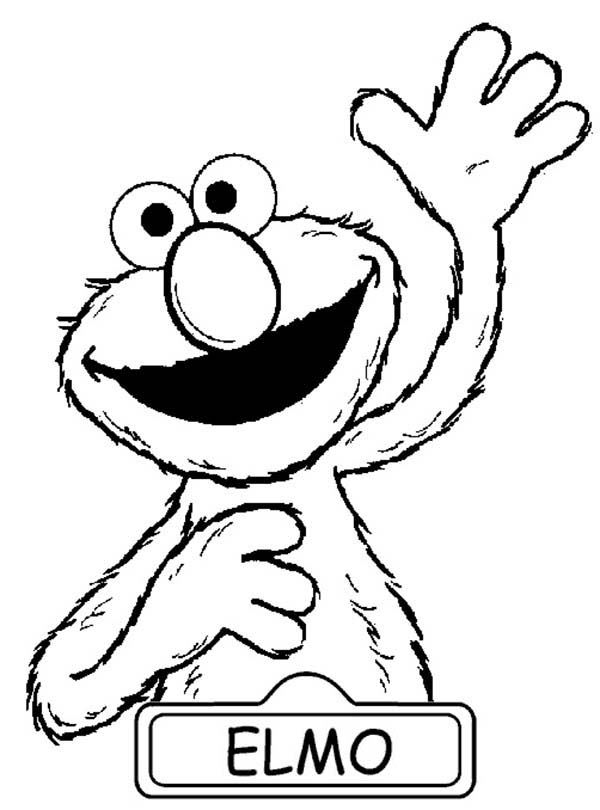 Sesame Street, : Elmo Greeting Us in Sesame Street Coloring Page