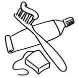 Dental Health, For Dental Health You Need Dental Flosh And Tooth Brush With Tooth Paste Coloring Page: For Dental Health You Need Dental Flosh and Tooth Brush with Tooth Paste Coloring Page