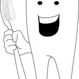 Dental Health, Happy Tooth In Dental Health Coloring Page: Happy Tooth in Dental Health Coloring Page