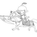 Mike the Knight, Jousting At Mike The Knight Coloring Page: Jousting at Mike the Knight Coloring Page