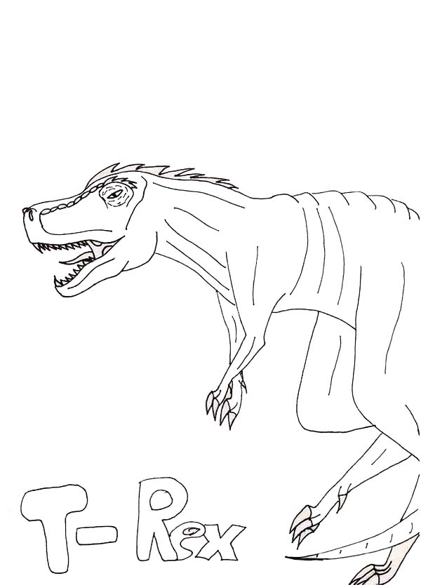 T-Rex, : Kids Drawing of T Rex Coloring Page