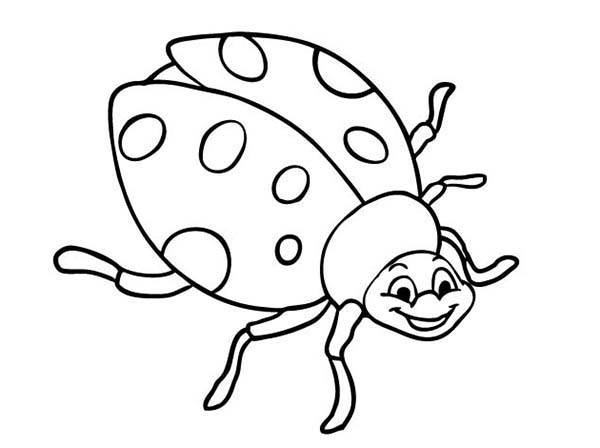 Lady Bug, : Lady Bug Laugh Coloring Page