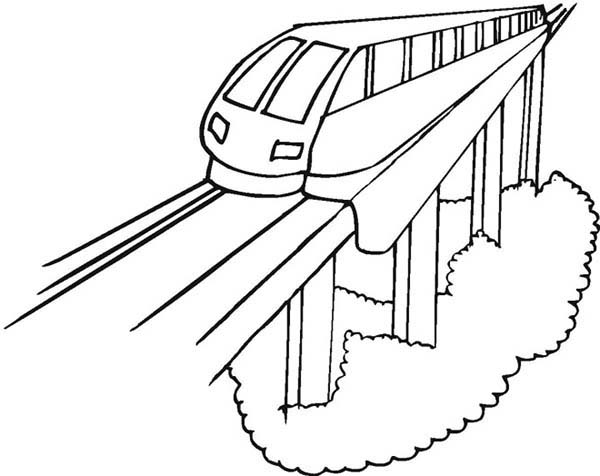 Trains, : Modern Train Coloring Page