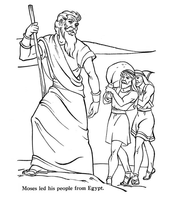 Moses, : Moses Led His People from Egypt Coloring Page