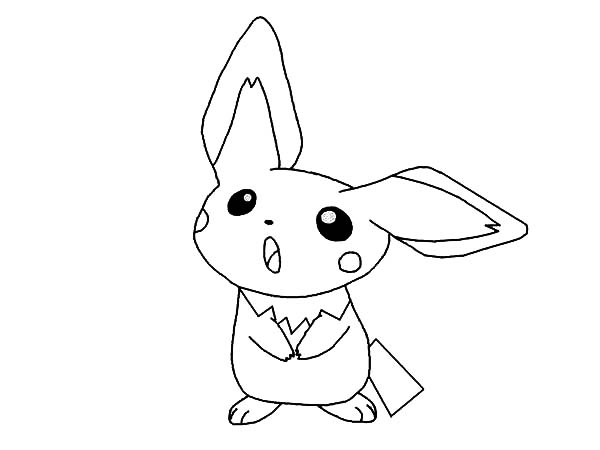 Pichu, : Pichu is Asking for Something Coloring Page
