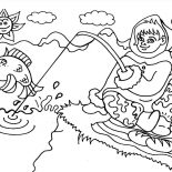 Eskimo, Picture Of Eskimo Fishing Coloring Page: Picture of Eskimo Fishing Coloring Page