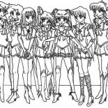 Sailor Moon, Picture Of Sailor Moon Characters Coloring Page: Picture of Sailor Moon Characters Coloring Page