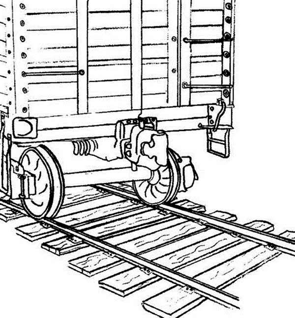 Railroad, : Picture of on Classic Railroad Coloring Page