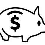 Piggy Bank, Piggy Bank For Saving Dollar Coloring Page: Piggy Bank for Saving Dollar Coloring Page