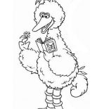 Sesame Street, Sesame Street Character Big Bird Coloring Page: Sesame Street Character Big Bird Coloring Page