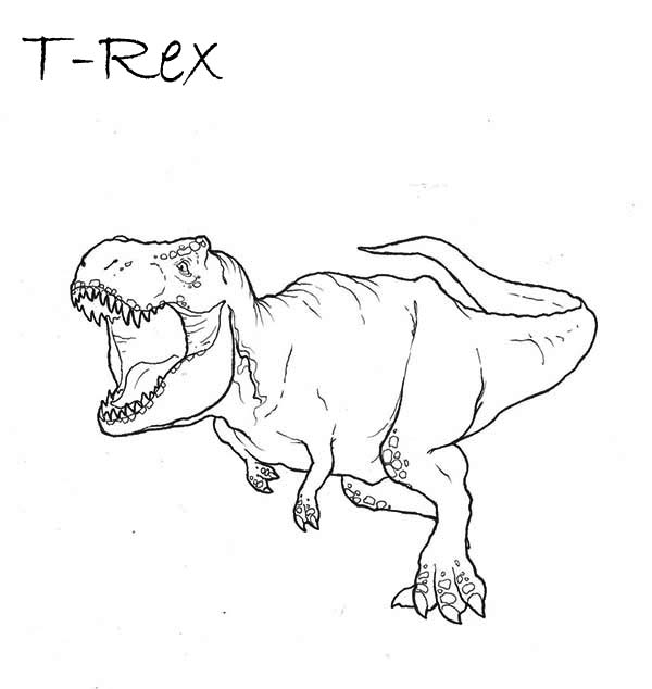 T-Rex, : T Rex Going to Bite You Coloring Page