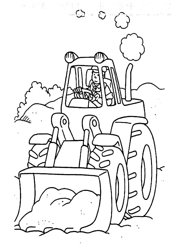 Digger, : Tractor the Digger Coloring Page