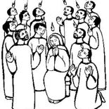 Pentecost, Maria And The Apostles Of Jesus Praying In Pentecost Coloring Page: Maria and the Apostles of Jesus Praying in Pentecost Coloring Page