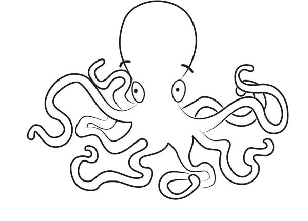Octopus, : Octopus Coloring Page for Kids