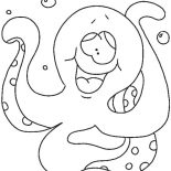 Octopus, Octopus Silly Face Coloring Page: Octopus Silly Face Coloring Page