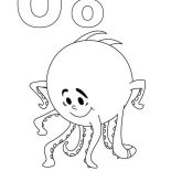 Octopus, Octopus Standing On His Feet Coloring Page: Octopus Standing on His Feet Coloring Page