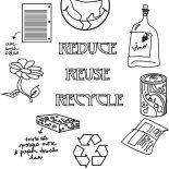 Earth Day, Reduce, Reuse, Recycle On Earth Day Coloring Page: Reduce, Reuse, Recycle on Earth Day Coloring Page