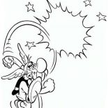 Asterix, Asterix Strong Punch Coloring Page: Asterix Strong Punch Coloring Page