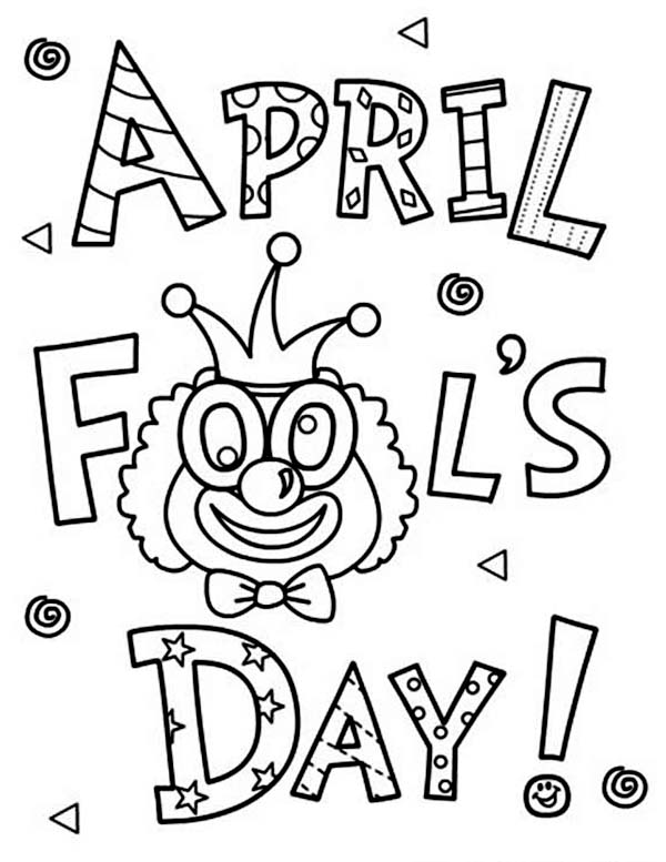 April fools, : Happy April Fools Day Coloring Page