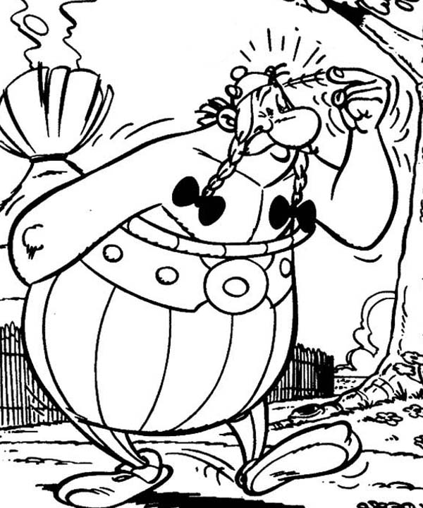 Asterix, : Obelix say Romans is Crazy in the Adventure of Asterix Coloring Page