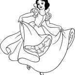 Snow White, Snow White Wearing Beautiful Dress Coloring Page: Snow White Wearing Beautiful Dress Coloring Page