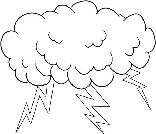 Lightning Bolt, : A Cloud Full of Lighting Bolt Coloring Page
