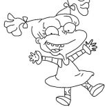 Rugrats, Angelica Pickles Happy Face In Rugrats Coloring Page: Angelica Pickles Happy Face in Rugrats Coloring Page