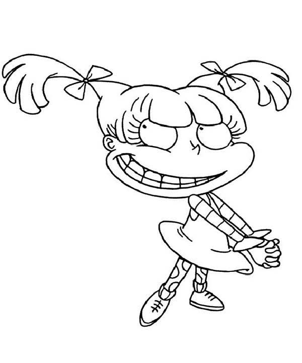 Rugrats, : Angelica Pickles a Little Shy in Rugrats Coloring Page